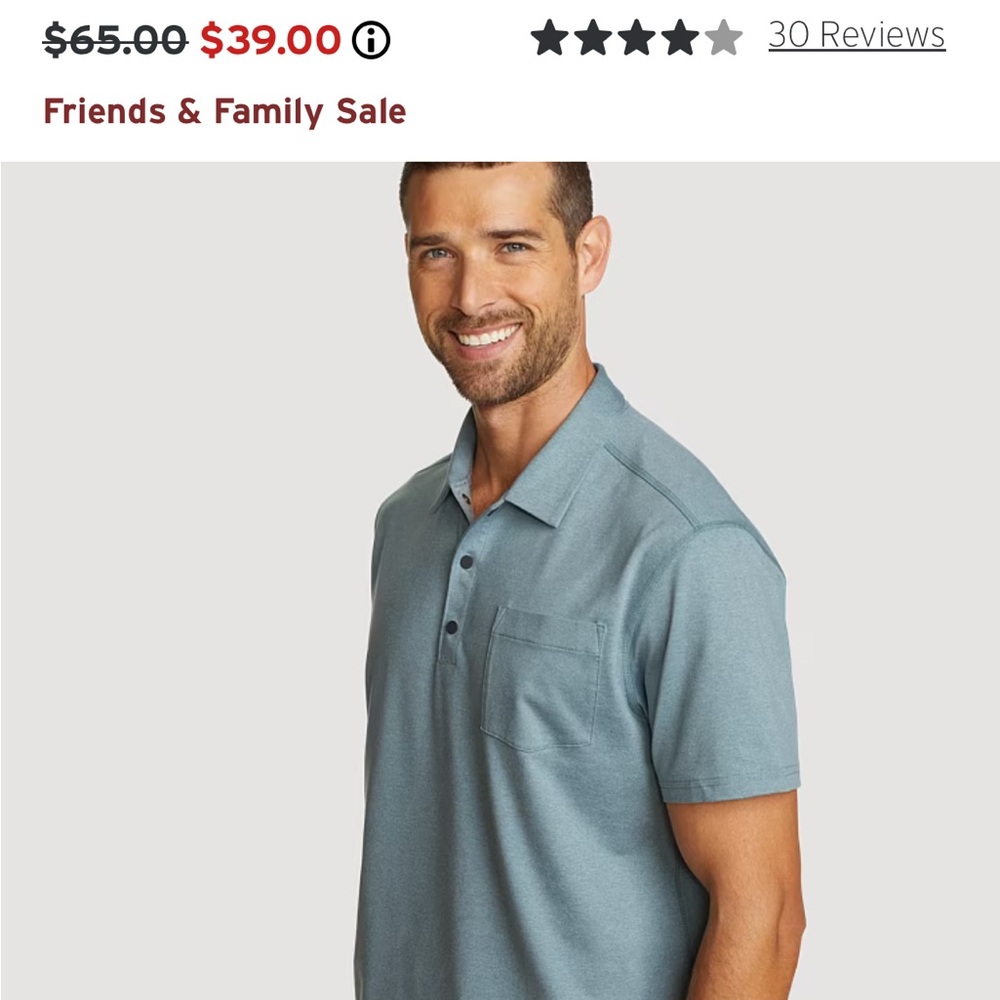 Eddie Bauer Men's Teal Polo Shirt